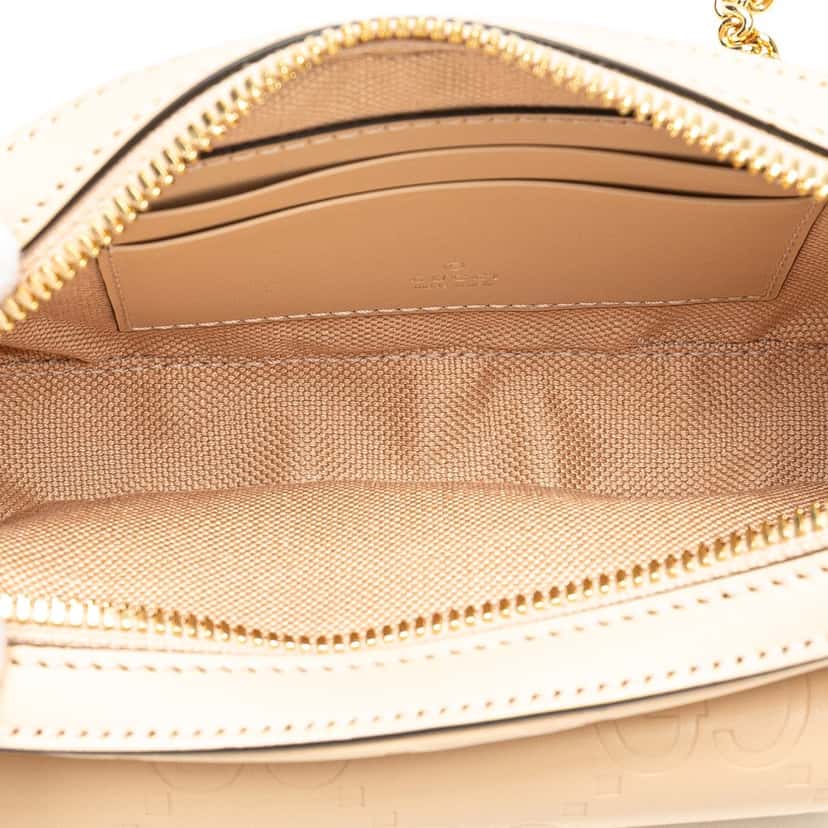 Gucci Super Mini GG Debossed Calf Chain Wallet Brown Leather Good condition - Model View
