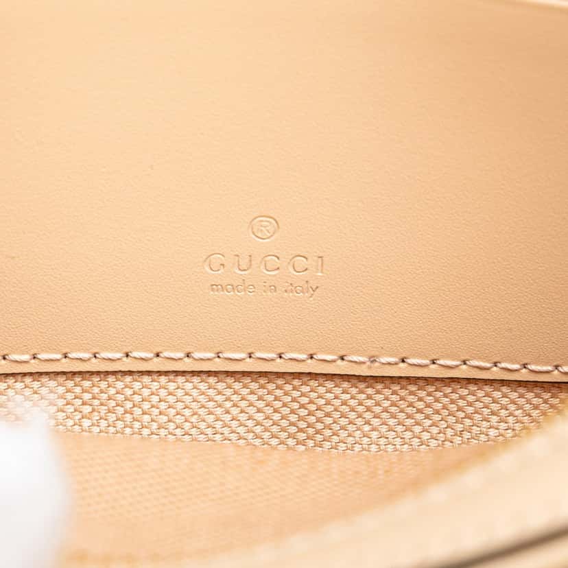Gucci Super Mini GG Debossed Calf Chain Wallet Brown Leather Good condition - Box View
