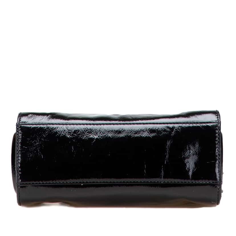 Chanel Patent Mademoiselle Lock Convertible Wrist Clutch Black Leather Good condition - Inside View
