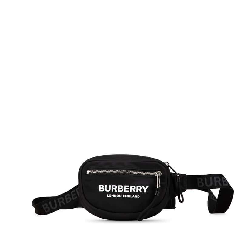 Burberry Nylon Logo Cannon Belt Bag Black Good condition - Front View