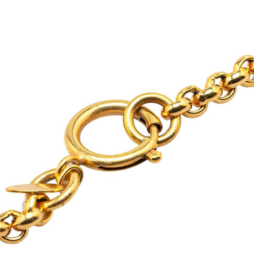 Chanel Gold Plated CC Embossed Pendant Necklace Gold Metal Good condition - Inside View