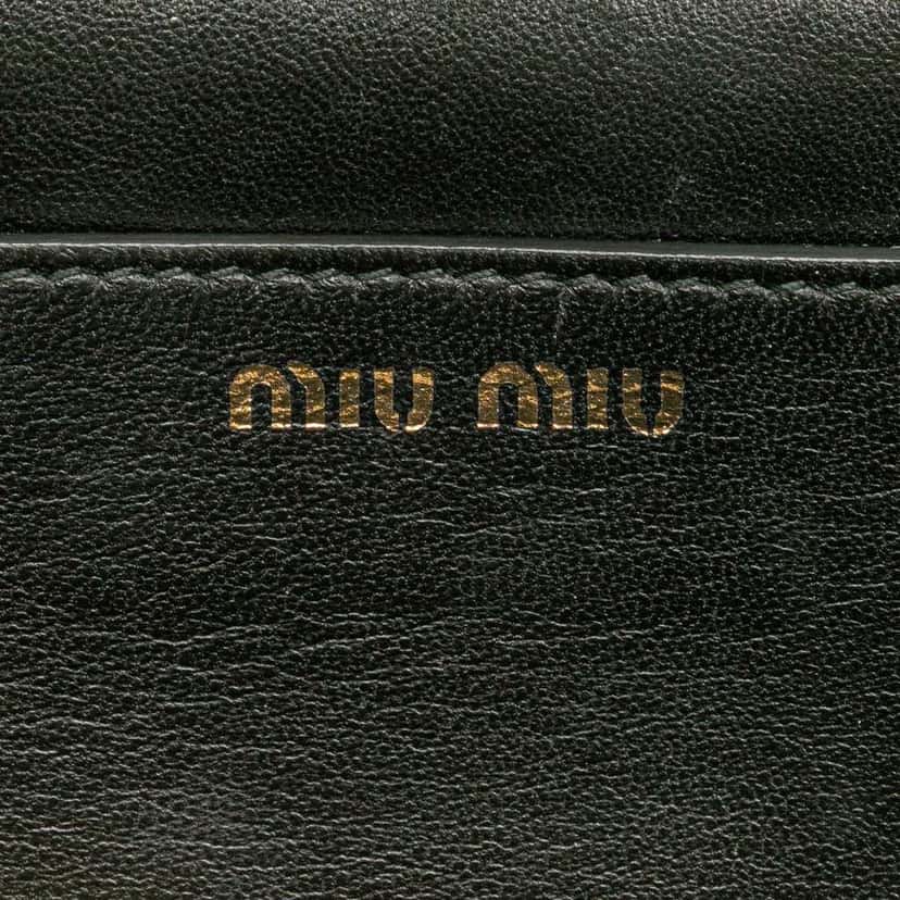 Miu Miu Croc Embossed Leather Crystal Embellished Solitaire Clutch Black Leather Good condition - Box View