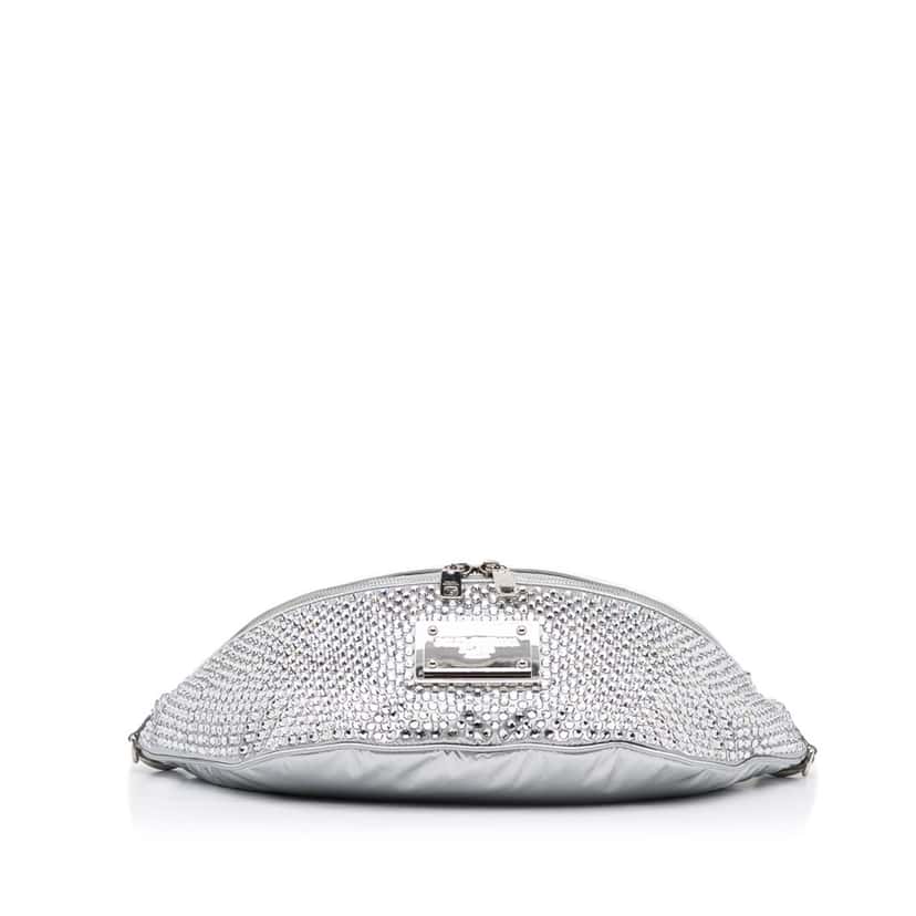 Dolce & Gabbana Miss Sicily Belt Bag Silver Leather Very good condition - Box View