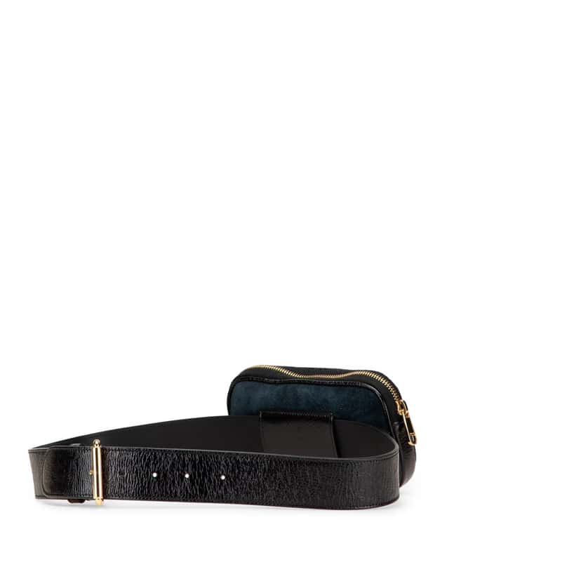 Gucci Small Suede Ophidia Belt Bag Blue Leather Good condition - Back View