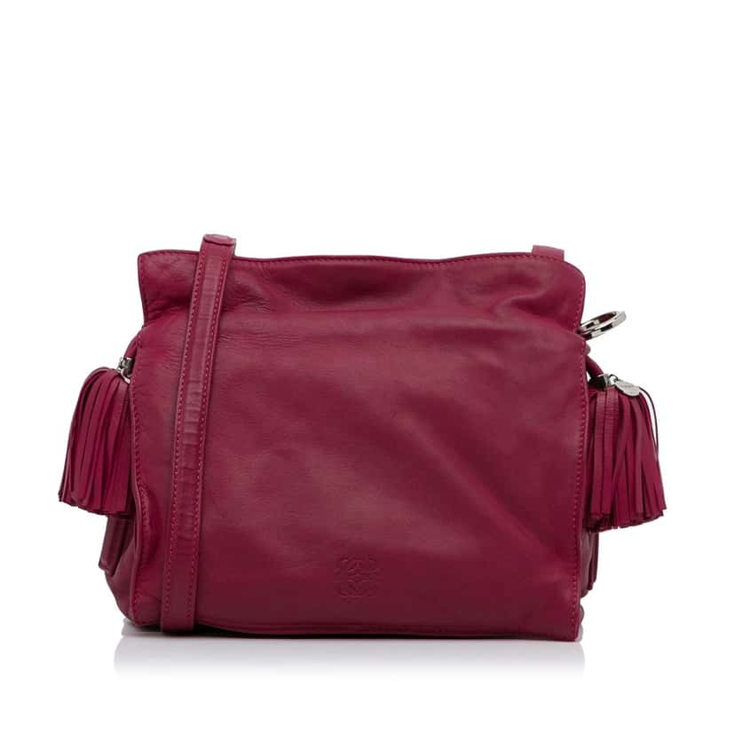 Loewe Small Leather Flamenco Crossbody Bag Pink Leather Very good condition - Front View