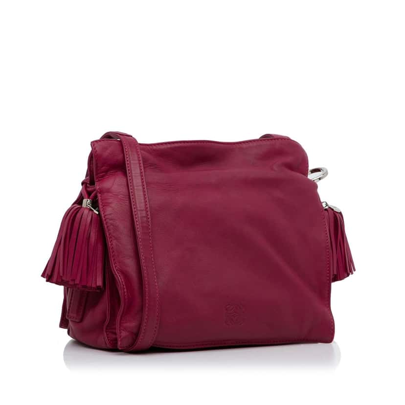 Loewe Small Leather Flamenco Crossbody Bag Pink Leather Very good condition - Back View