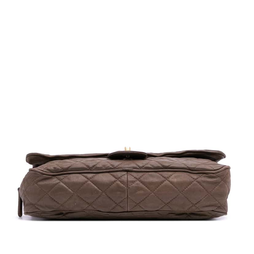 Chanel Large Quilted Iridescent Calfskin Shiva Flap Brown Leather Good condition - Inside View