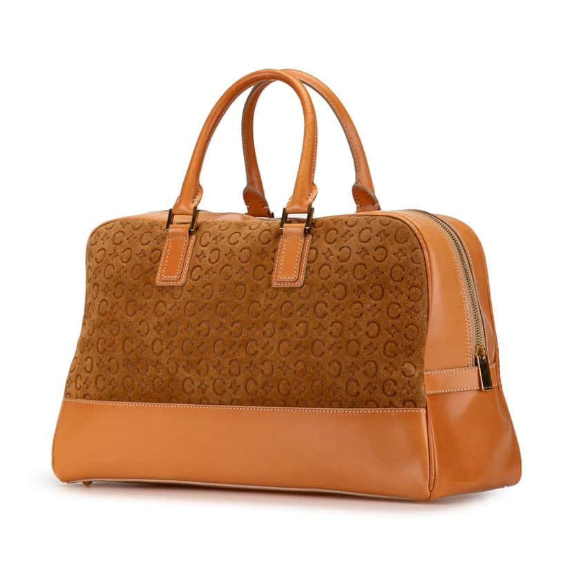 Celine Suede C Macadam Handbag Brown Leather Fair condition - Back View