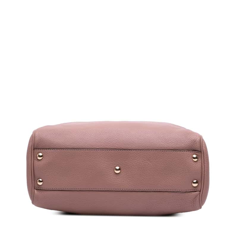 Gucci Small Calfskin Bamboo Shopper Satchel Pink Leather Good condition - Inside View