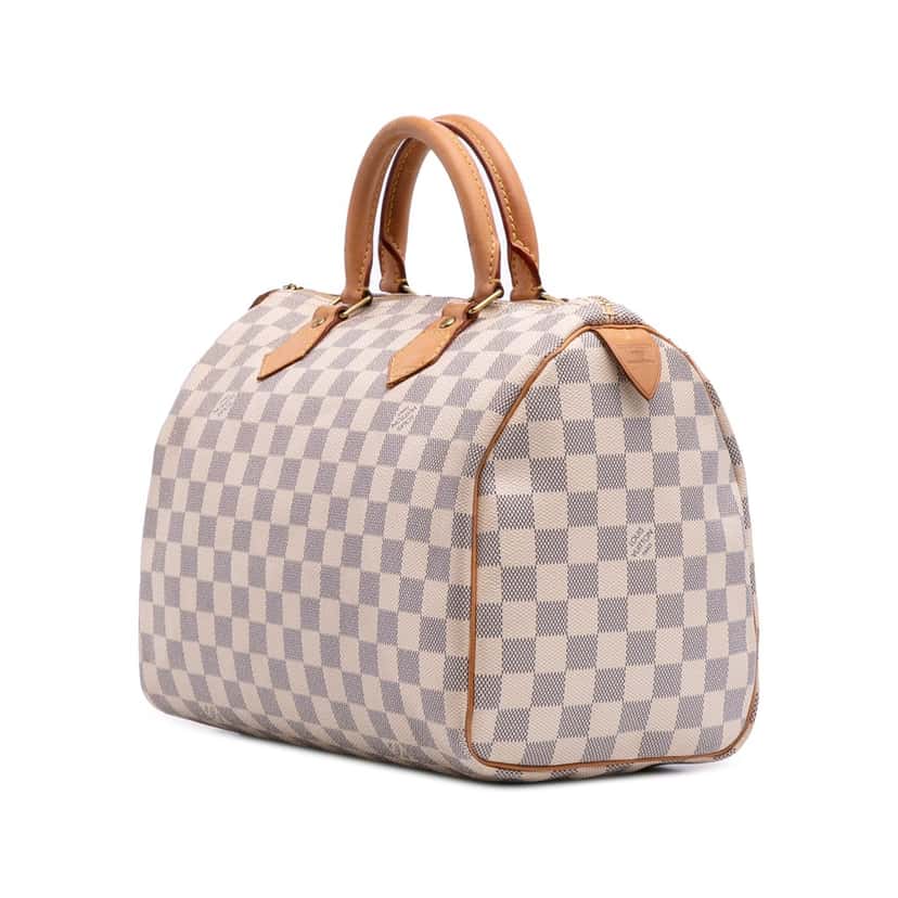 Louis Vuitton Damier Azur Speedy 30 White Canvas Good condition - Back View