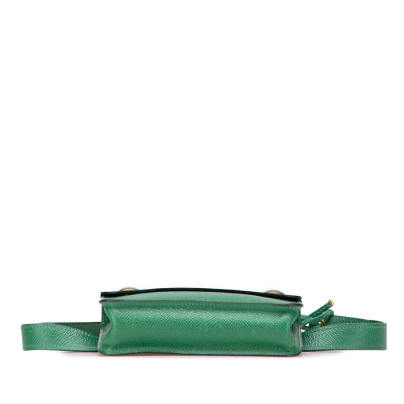 Hermès Courchevel Pochette Belt Bag Green Leather Good condition - Inside View