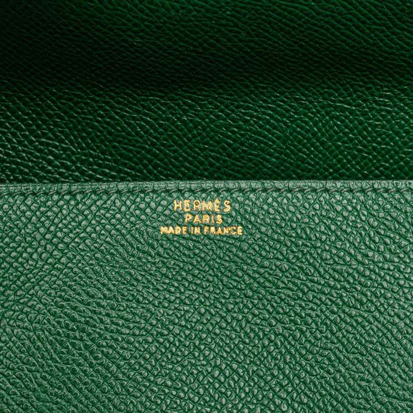 Hermès Courchevel Pochette Belt Bag Green Leather Good condition - Box View