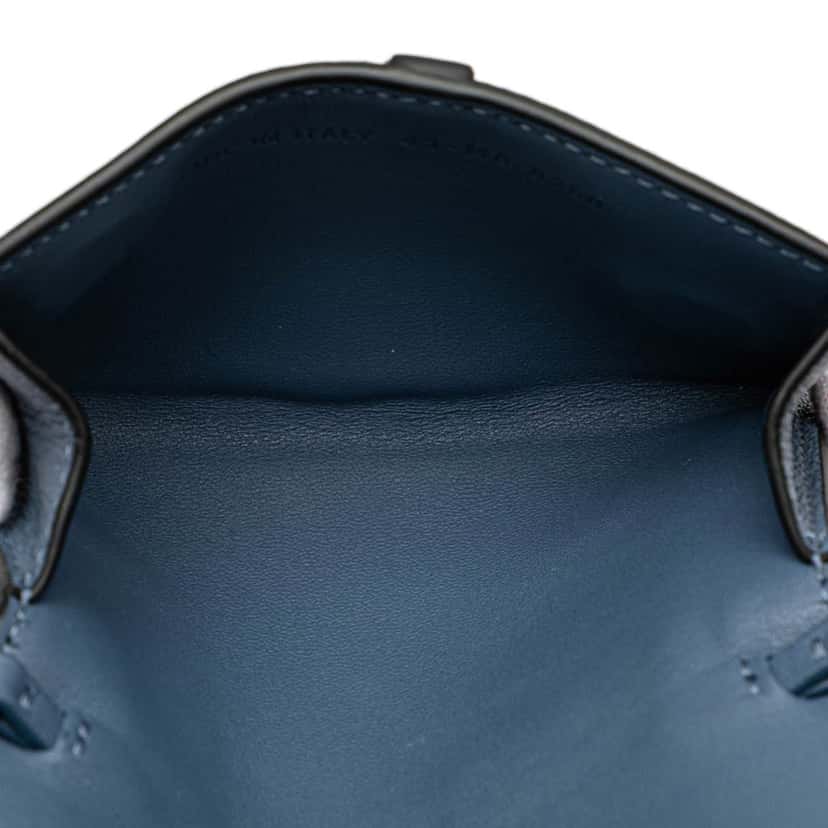 Dior Nano Goatskin Saddle Chain Pouch Blue Leather Good condition - Model View