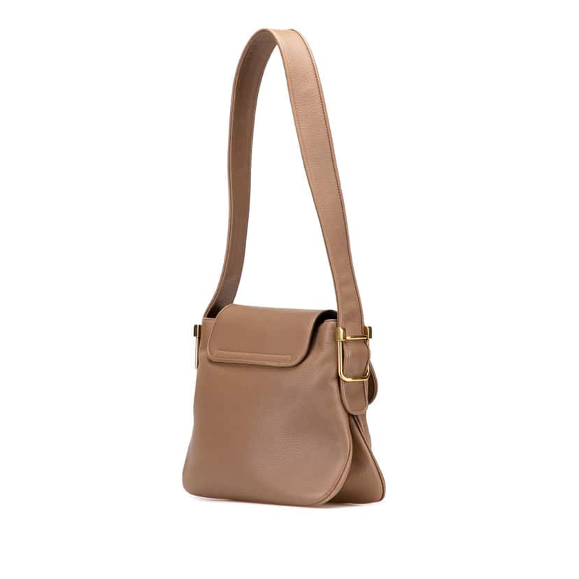 Gucci Leather 1973 Shoulder Bag Brown Leather Good condition - Back View