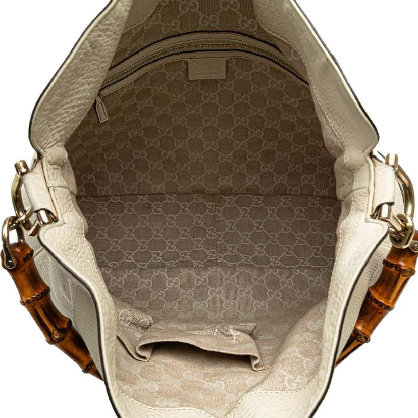 Gucci Calfskin Bamboo Diana Satchel White Leather Good condition - Model View