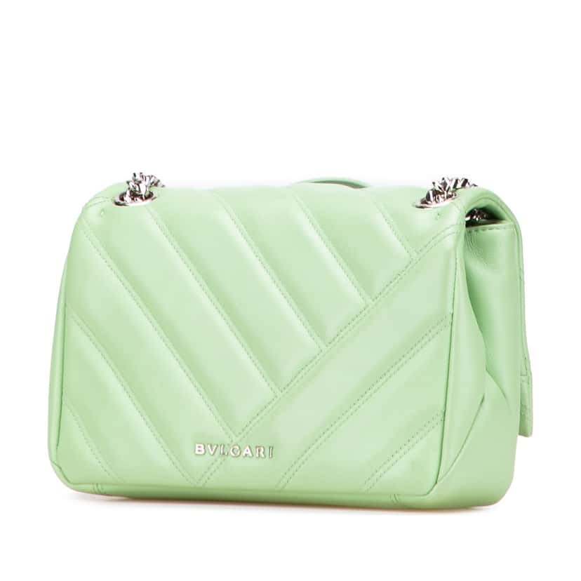 Bvlgari Leather Serpenti Cabochon Chain Crossbody Green Leather Good condition - Back View