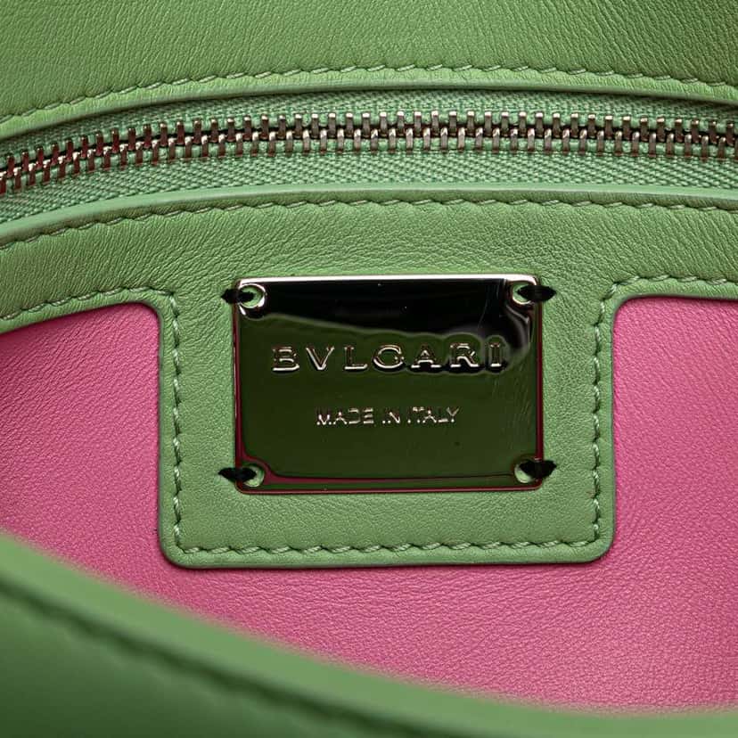 Bvlgari Leather Serpenti Cabochon Chain Crossbody Green Leather Good condition - Box View