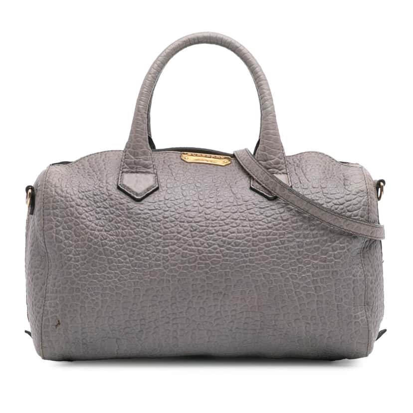 Burberry Medium Grained Calfskin Alchester Satchel Grey Leather Good condition - Front View