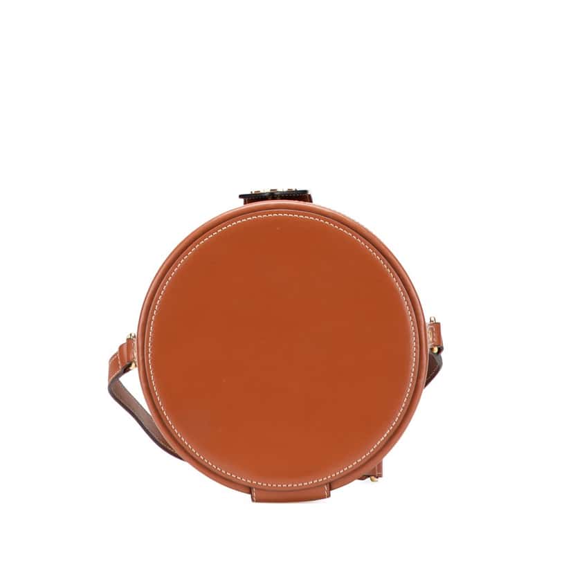 Celine Medium Triomphe Coated Canvas Tambour Crossbody Brown Canvas Very good condition - Inside View