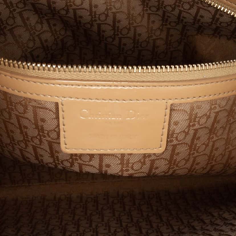 Dior Large Patent Cannage Lady Dior Brown Leather Good condition - Box View