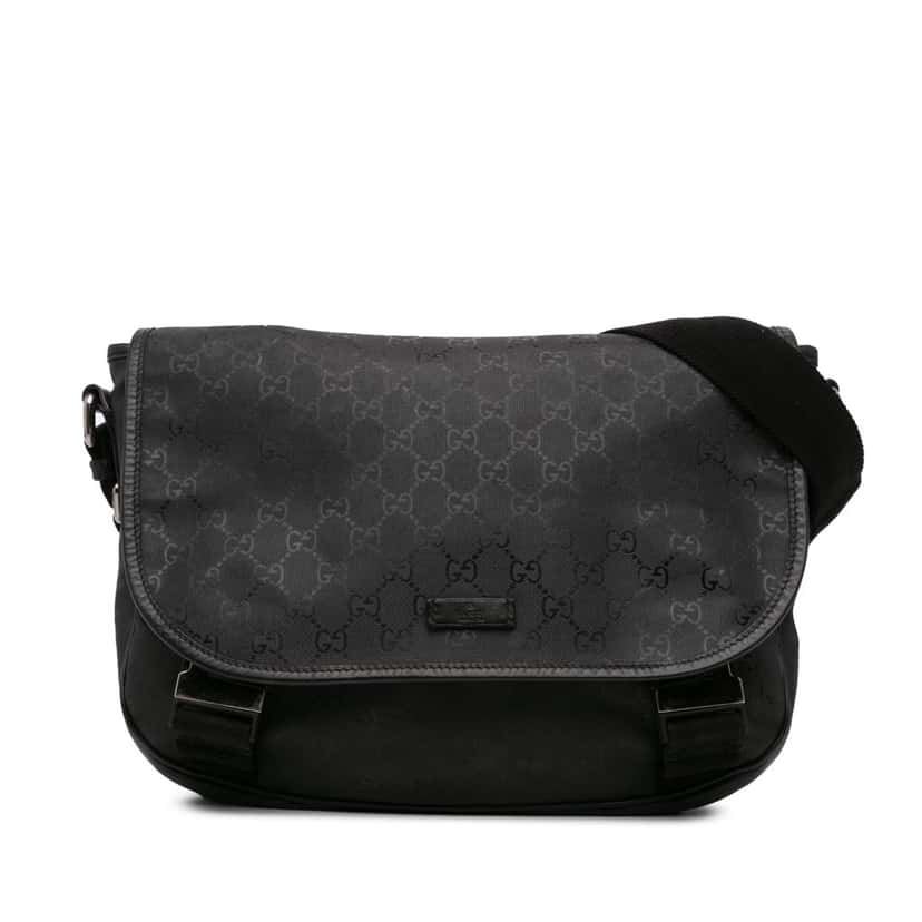 Gucci GG Imprime Crossbody Black Canvas Fair condition - Front View