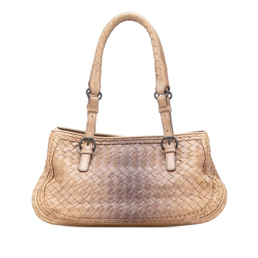 Bottega Veneta Small Nappa Gradient Intrecciato Handbag Brown Leather Good condition - Front View