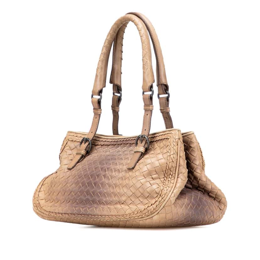 Bottega Veneta Small Nappa Gradient Intrecciato Handbag Brown Leather Good condition - Back View