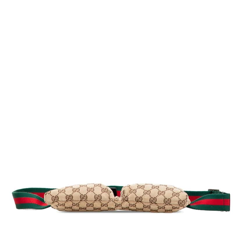 Gucci GG Canvas Web Double Pocket Belt Bag Brown Canvas Good condition - Inside View