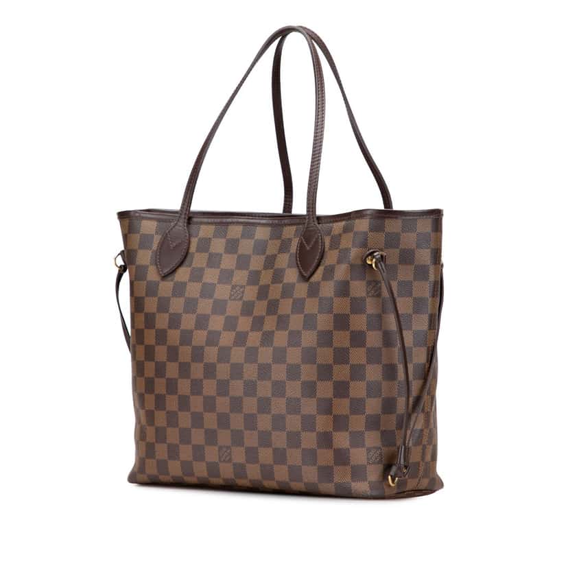 Louis Vuitton Damier Ebene Neverfull MM Brown Canvas Good condition - Back View