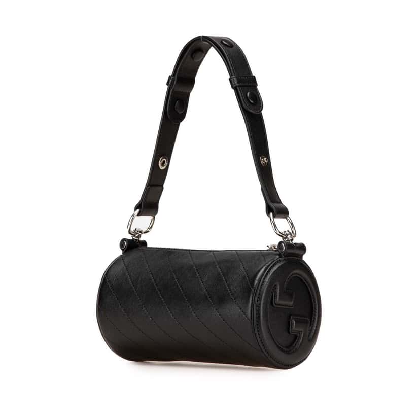 Gucci Mini Leather Blondie Barrel Shoulder Bag Black Leather Good condition - Back View