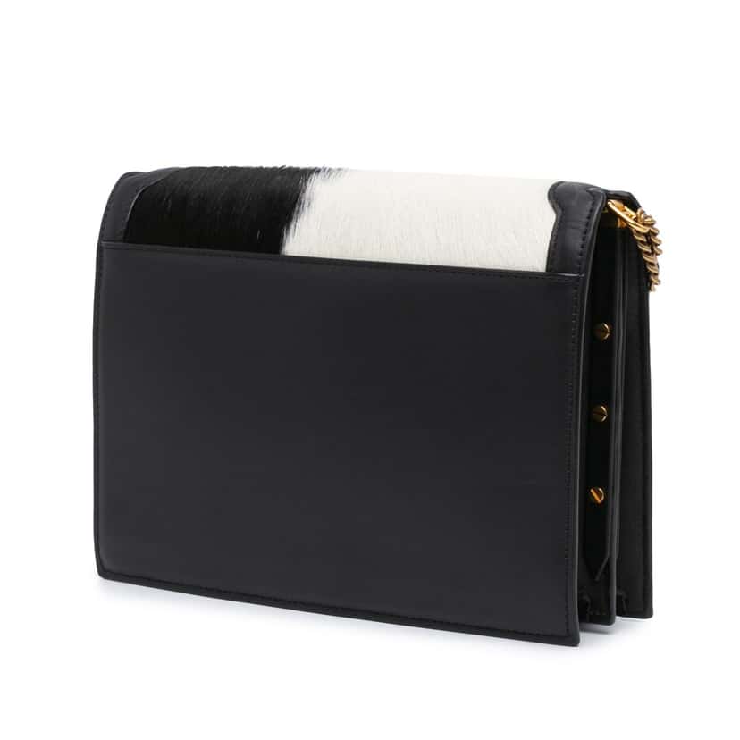 Saint Laurent Calf Hair Cassandra Crossbody Black Good condition - Back View