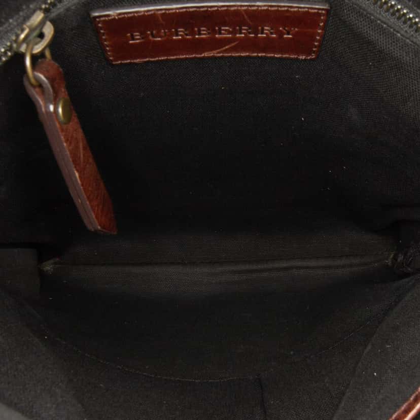 Burberry House Check Crossbody Bag Brown Canvas Fair condition - Model View