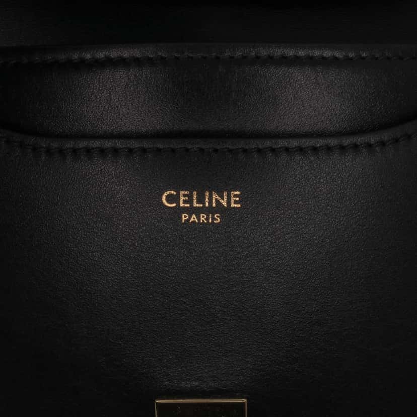 Celine Small Calfskin Besace 16 Crossbody Black Leather Good condition - Box View