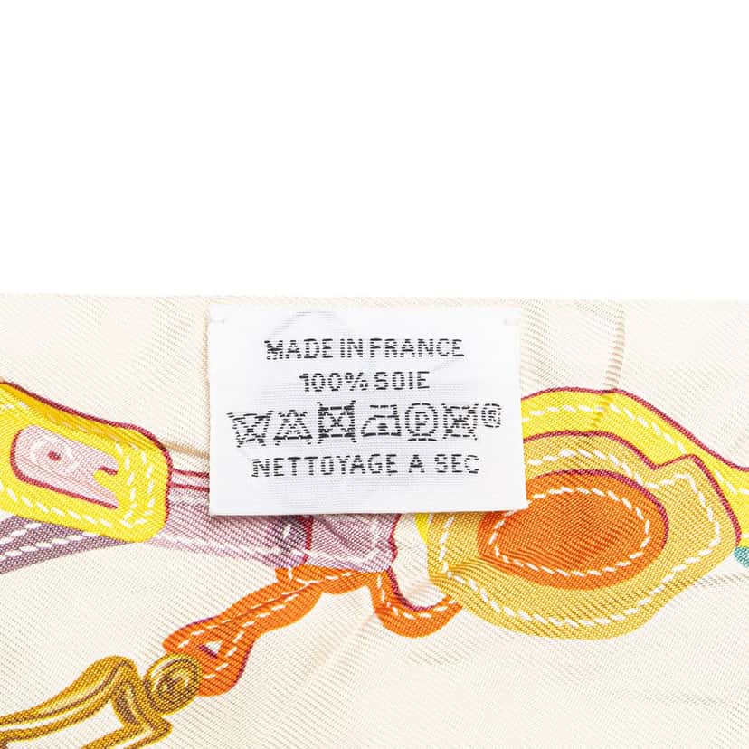 Hermès Brides De Gala Twilly Silk Scarf White Silk Good condition - Inside View