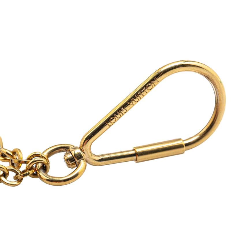 Louis Vuitton Gold Plated Enamel Puzzle Key Ring and Bag Charm Gold Metal Good condition - Inside View