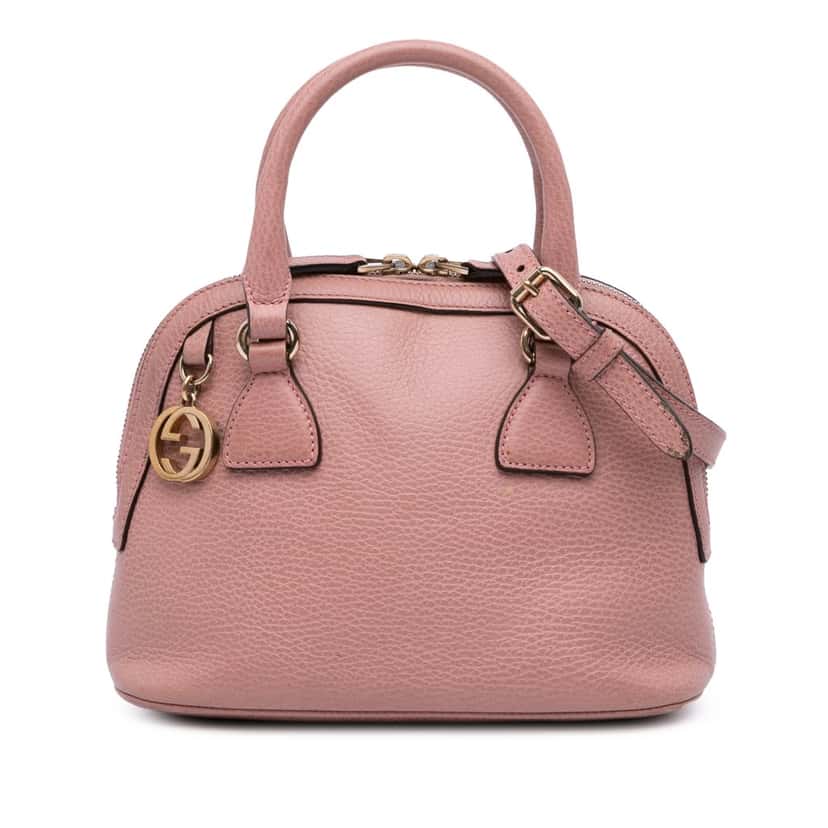 Gucci Mini Leather GG Charm Dome Satchel Pink Leather Very good condition - Front View