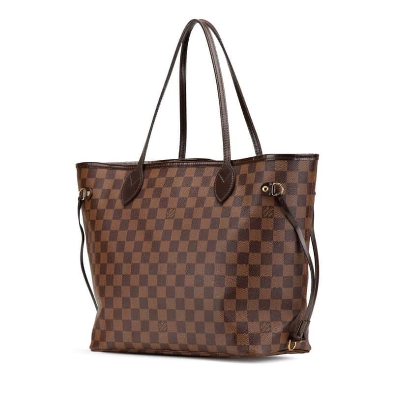 Louis Vuitton Damier Ebene Neverfull MM Brown Canvas Fair condition - Back View