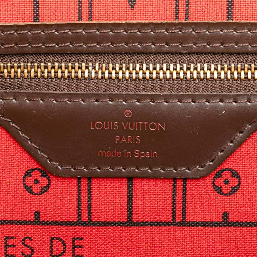 Louis Vuitton Damier Ebene Neverfull MM Brown Canvas Fair condition - Box View