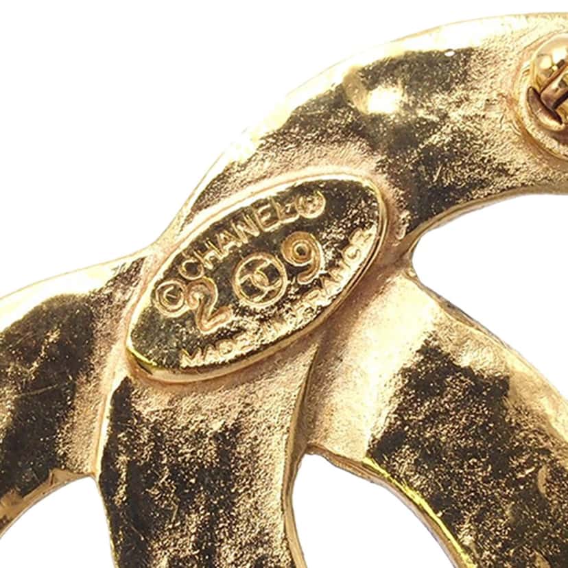 Chanel Gold Plated CC Brooch Gold Metal Good condition - Inside View