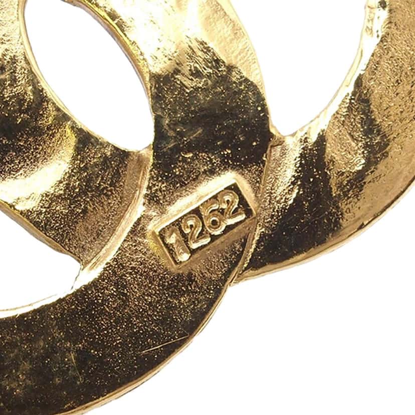 Chanel Gold Plated CC Brooch Gold Metal Good condition - Model View