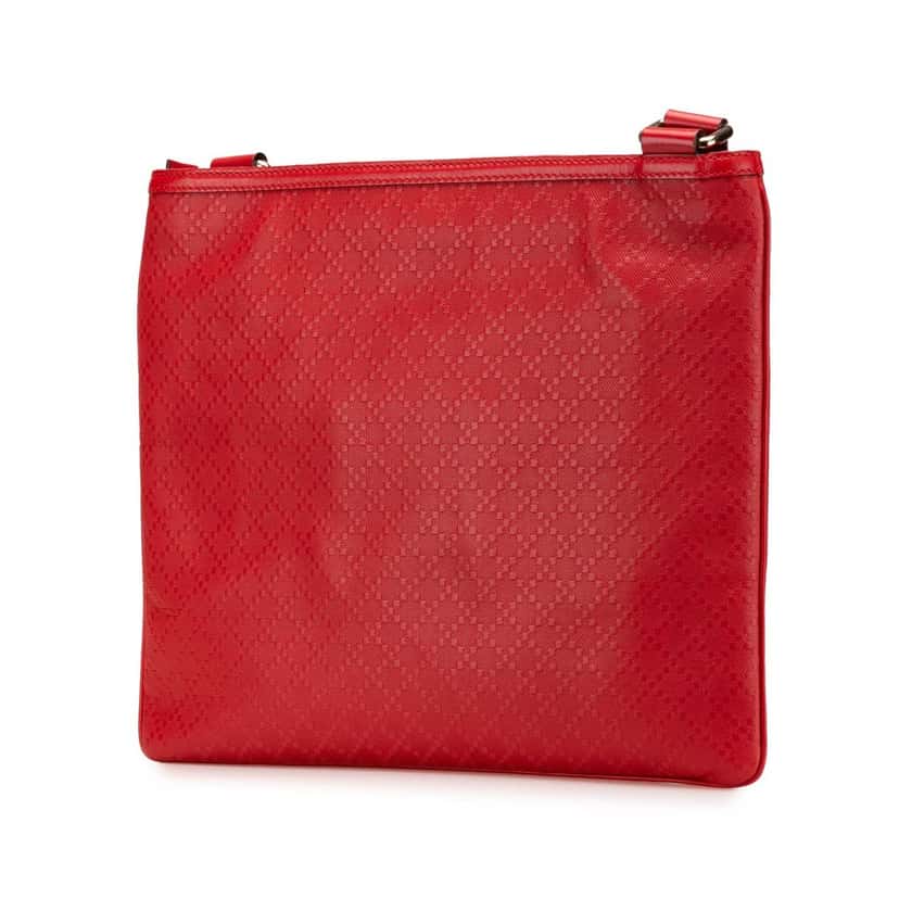 Gucci Leather Diamante Hilary Lux Crossbody Red Leather Good condition - Back View