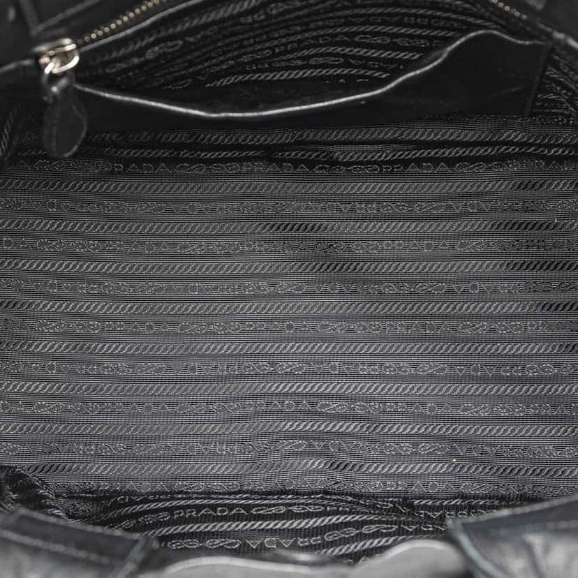 Prada Tessuto Canapa Logo Bow Satchel Black Good condition - Model View