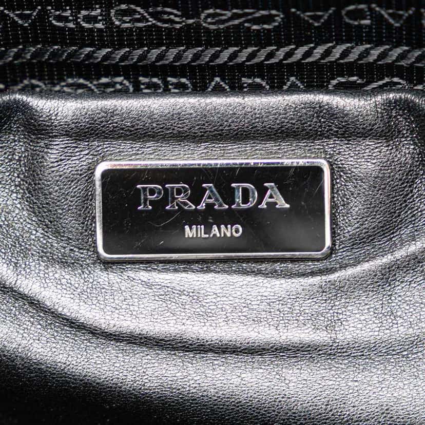 Prada Tessuto Canapa Logo Bow Satchel Black Good condition - Box View