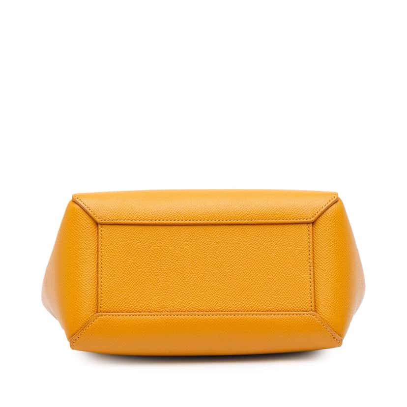 Celine Nano Grained Calfskin Belt Bag Yellow Leather Good condition - Inside View