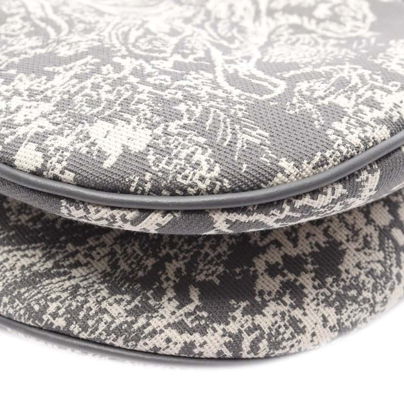 Dior Canvas Embroidered Reverse Toile De Jouy Saddle Bag Grey Canvas Good condition - Box View