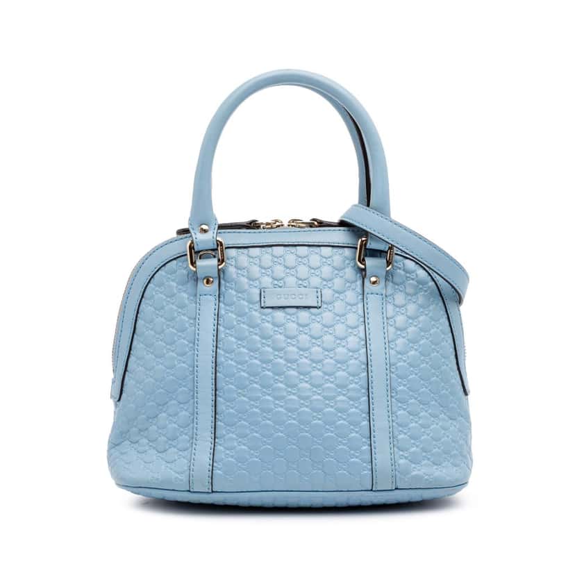 Gucci Mini Microguccissima Dome Satchel Blue Leather Good condition - Front View