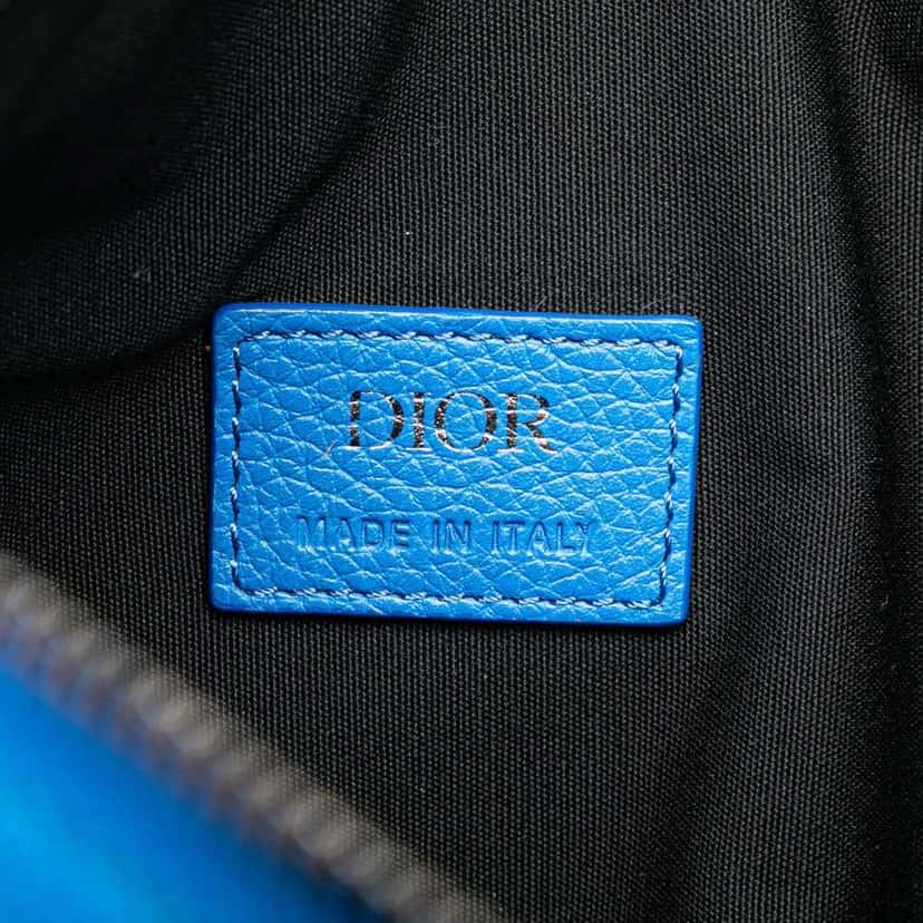 Dior Leather Saddle Crossbody Blue Leather Good condition - Box View