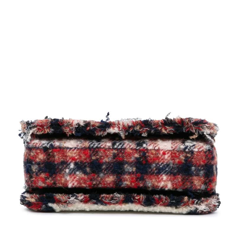 Chanel CC Tweed and Shearling Single Flap MultiColor Tweed Very good condition - Inside View