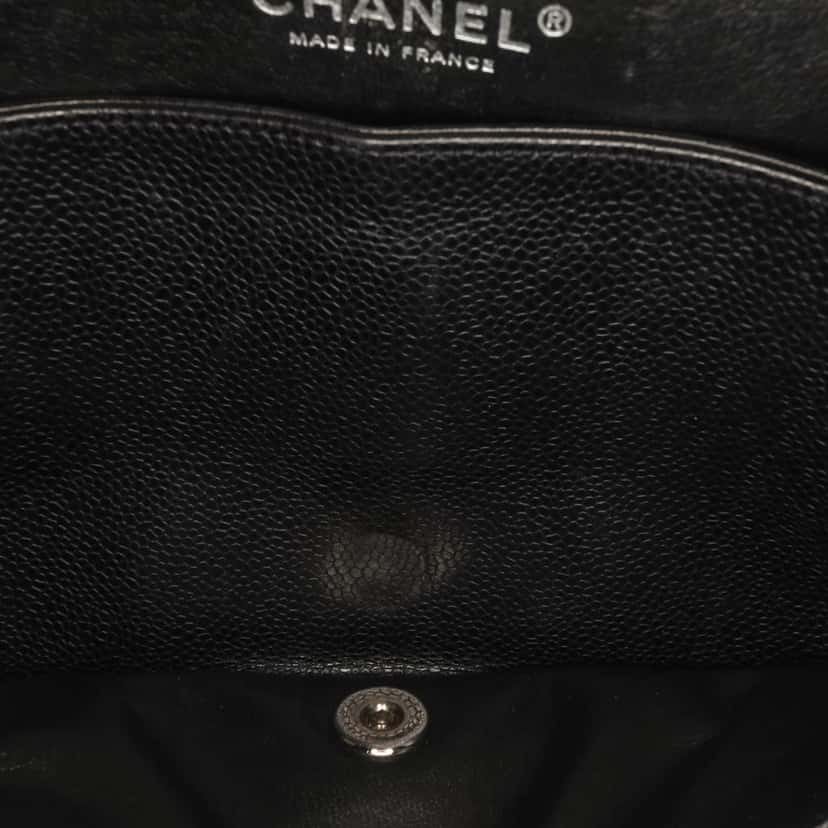 Chanel Medium Classic Caviar Double Flap Black Leather Good condition - Box View
