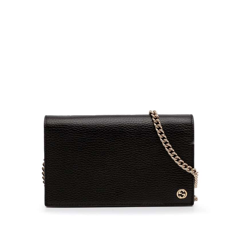 Gucci Leather Betty Wallet on Chain Black Leather Good condition - Front View